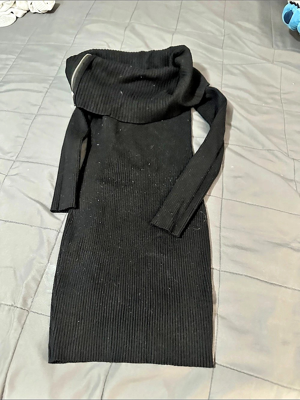 Forever 21 Black Ribbed Maxi Dress